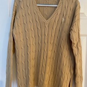 Polo Mustard colored cable sweater.